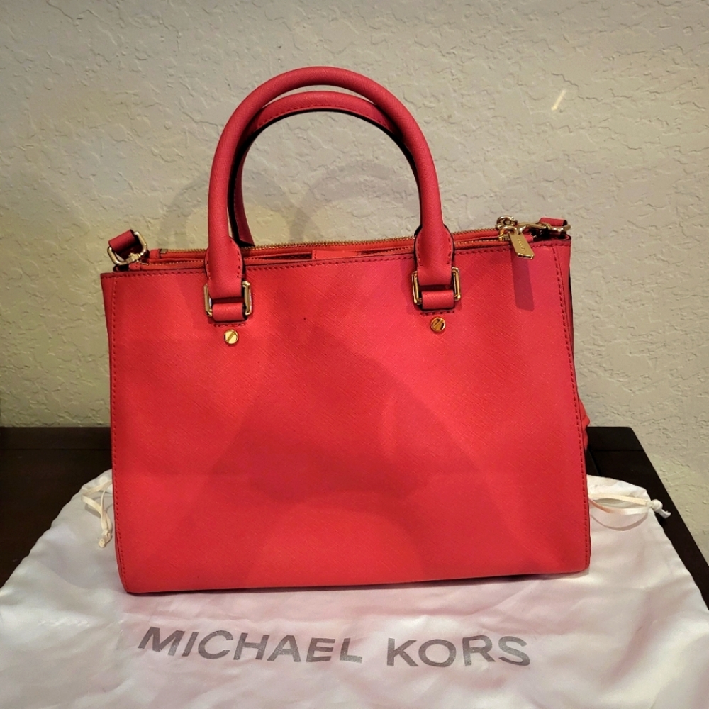 Michael Kors Safiano leather medium satchel handbag